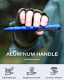 Tactical EDC Pen with Tungsten Steel Glass Breaker, Aluminum Body, Compatible with Parker Style Refills