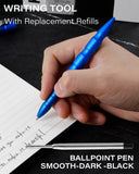Tactical EDC Pen with Tungsten Steel Glass Breaker, Aluminum Body, Compatible with Parker Style Refills