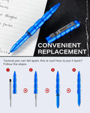 Tactical EDC Pen with Tungsten Steel Glass Breaker, Aluminum Body, Compatible with Parker Style Refills
