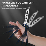 Upgraded Practice Butterfly Knife Trainer with Unsharpened Stainless Steel Dull Blade