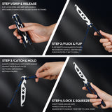 Upgraded Practice Butterfly Knife Trainer with Unsharpened Stainless Steel Dull Blade