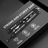 Upgraded Practice Butterfly Knife Trainer with Unsharpened Stainless Steel Dull Blade