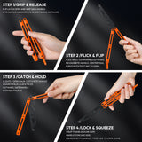 Upgraded Practice Butterfly Knife Trainer with Unsharpened Stainless Steel Dull Blade