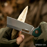 Modified Sheepsfoot-Inspired Cleaver Blade Folding Knife | Micarta Handle, Pocket Clip, EDC & Survival Use