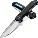 Crossbar Lock D2 Steel Drop Point Blade with G10 Handle Folding Knife
