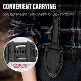 8.14" Full Tang Fixed Blade  Survival Camping Knife G10 Handle with Waist Clip Kydex Sheath