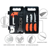6 Piece Hunting Field Dressing Kit with Case - Portable Butcher Game Processor Set