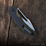 Folding Knife with G10 Handle and Single Side CNC 8Cr  Stonewashed Blade