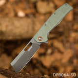 Modified Sheepsfoot-Inspired Cleaver Blade Folding Knife | Micarta Handle, Pocket Clip, EDC & Survival Use