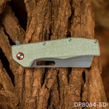 Modified Sheepsfoot-Inspired Cleaver Blade Folding Knife | Micarta Handle, Pocket Clip, EDC & Survival Use