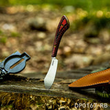 Mini Sheepsfoot Fixed D2 Blade Knife G10 Handle with Leather Sheath