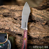 Mini Sheepsfoot Fixed D2 Blade Knife G10 Handle with Leather Sheath