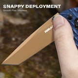 RBLACK 3.3" Tanto EDC Folding Knife with S35VN Blade, Crossbar Lock