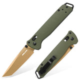 RBLACK 3.3" Tanto EDC Folding Knife with S35VN Blade, Crossbar Lock