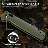 RBLACK 3.3" Tanto EDC Folding Knife with S35VN Blade, Crossbar Lock