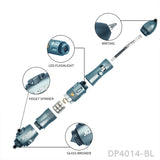 9-in-1 Multi-Tool Knife Pen, Full aluminum with glass breaker, rope cutter and LED flashlight