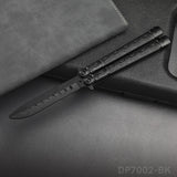 Black Balisong Butterfly Trainer Knife with Chain Patterns
