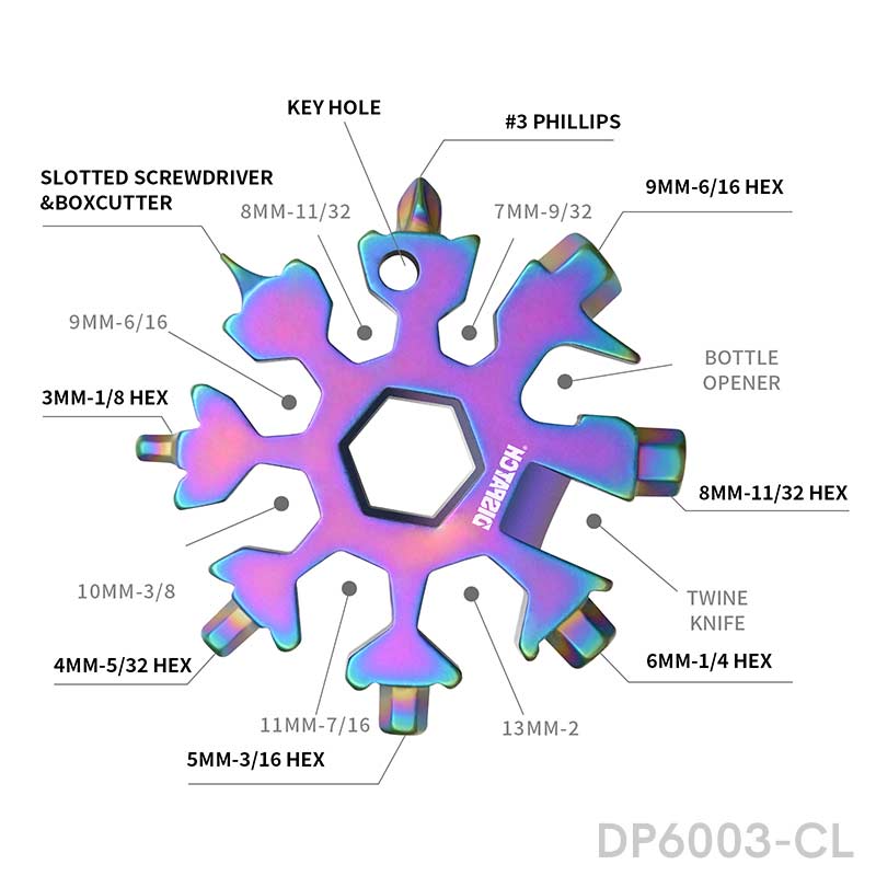 18 in 1 Stainless Steel Snowflake Multi-Tool, Screwdriver and Christmas Gift