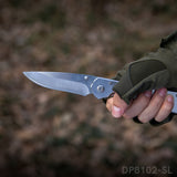 Drawing Blade Folding Knife with Brushed Surface Treatment