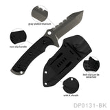 9.5 Inch Heavy Duty Fixed Blade Survival Knife Titanium Coated With K-Sheath