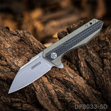 EDC Folding Pocket Knife 8Cr Stainless Steel Blade with G10 Handle and Pocket Clip