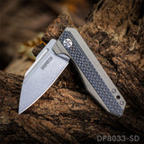 EDC Folding Pocket Knife 8Cr Stainless Steel Blade with G10 Handle and Pocket Clip