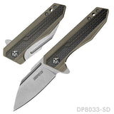 EDC Folding Pocket Knife 8Cr Stainless Steel Blade with G10 Handle and Pocket Clip