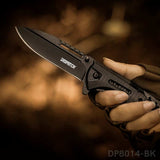 EDC Folding Pocket Uility Knife Spring Assisted Blade with Black Tie Rope - Dispatch Outdoor Life