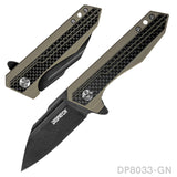 EDC Folding Pocket Knife 8Cr Stainless Steel Blade with G10 Handle and Pocket Clip