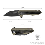 EDC Folding Pocket Knife 8Cr Stainless Steel Blade with G10 Handle and Pocket Clip