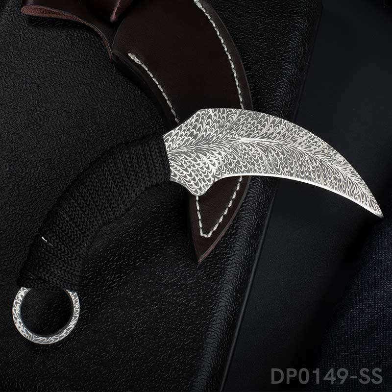 Fixed Blade Knife with Sheath Cord For Outdoor Camping, Hiking, Adventure