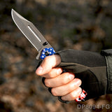 Full Metal National Flag Design Folding Knife with Titanium Coating