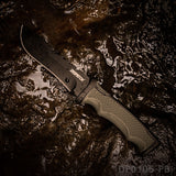 9 inch Heavy Duty Fixed Blade Hunting Knife Rubberized ABS Handle with K Sheath