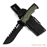 9 inch Heavy Duty Fixed Blade Hunting Knife Rubberized ABS Handle with K Sheath