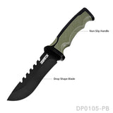 9 inch Heavy Duty Fixed Blade Hunting Knife Rubberized ABS Handle with K Sheath