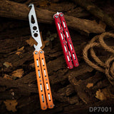 Practice Butterfly Knife Trainer Unsharpened Balisong with Stainless Steel Dull Blade
