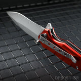 National Flag Patterned Folding Knife with Stonewashed Blade
