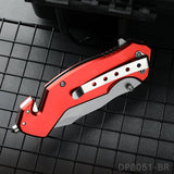 National Flag Patterned Folding Knife with Stonewashed Blade