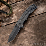 Pocket Folding Knife with Stonewashed Blade and G10 Handle