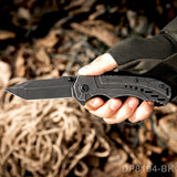 Pocket Folding Knife with Stonewashed Blade and G10 Handle