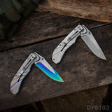Stainless Steel Folding Knife with Titanium Surface Treatment