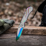 Stainless Steel Folding Knife with Titanium Surface Treatment
