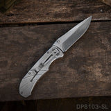 Stainless Steel Folding Knife with Titanium Surface Treatment