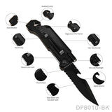 Tactical Folding Pocket Knife Multitools with LED Light, Seatbelt Cutter and Window Glass Breaker - Dispatch Outdoor Life