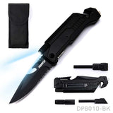 Tactical Folding Pocket Knife Multitools with LED Light, Seatbelt Cutter and Window Glass Breaker - Dispatch Outdoor Life