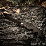 4.9'' Closed Folding Pocket Knife with Aluminum Handle and Black Oxide Blade for Outdoor, Tactical, Survival, and EDC - Dispatch Outdoor Life