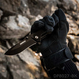 4.9'' Closed Folding Pocket Knife with Aluminum Handle and Black Oxide Blade for Outdoor, Tactical, Survival, and EDC - Dispatch Outdoor Life