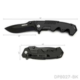 4.9'' Closed Folding Pocket Knife with Aluminum Handle and Black Oxide Blade for Outdoor, Tactical, Survival, and EDC - Dispatch Outdoor Life