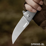 Trailing Point Blade Flipper Knife EDC with 8Cr13Mov Blade Blue G10 Handle