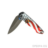 4.5" Patriotic EDC Folding Knife - 3D Printed Flag Eagle Flipper Pocket Knife